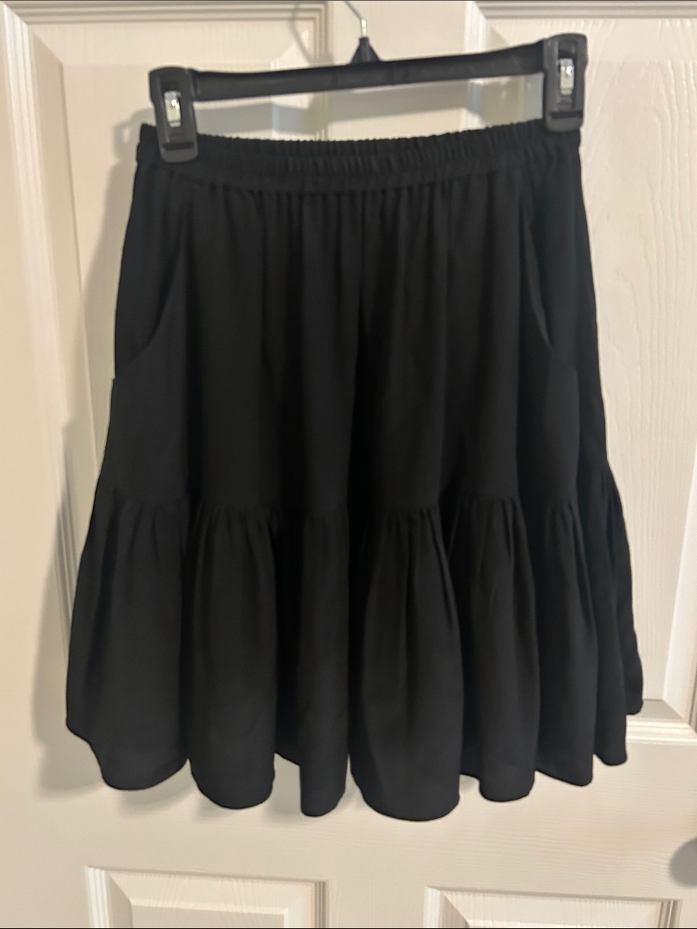 Loup Charmant Black Tiered silk Skirt